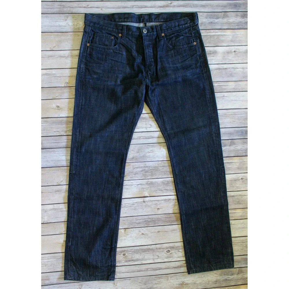 Ksubi Jeans Mens 38 x 33 Dark Wash Denim Straight Leg Button Fly Made in USA
